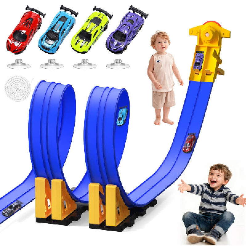 16-Feet Flexible Race Track for Cars - Ultimate Toy Racing Experience