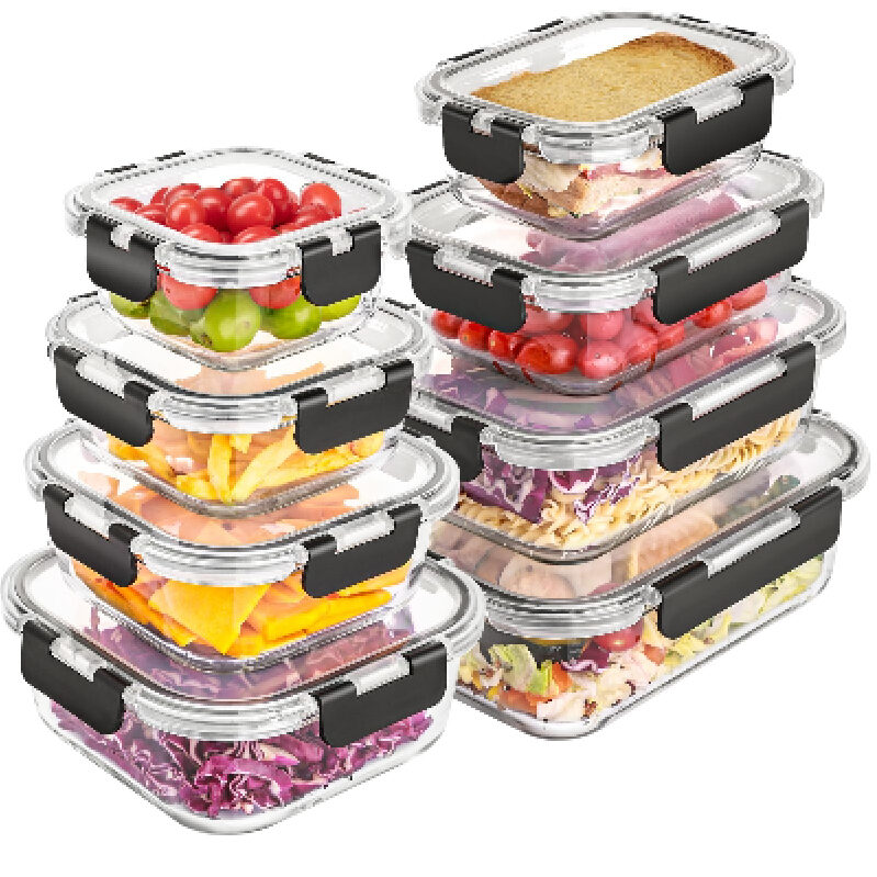 Premium Glass Food Storage Containers with Lids - 8 Set