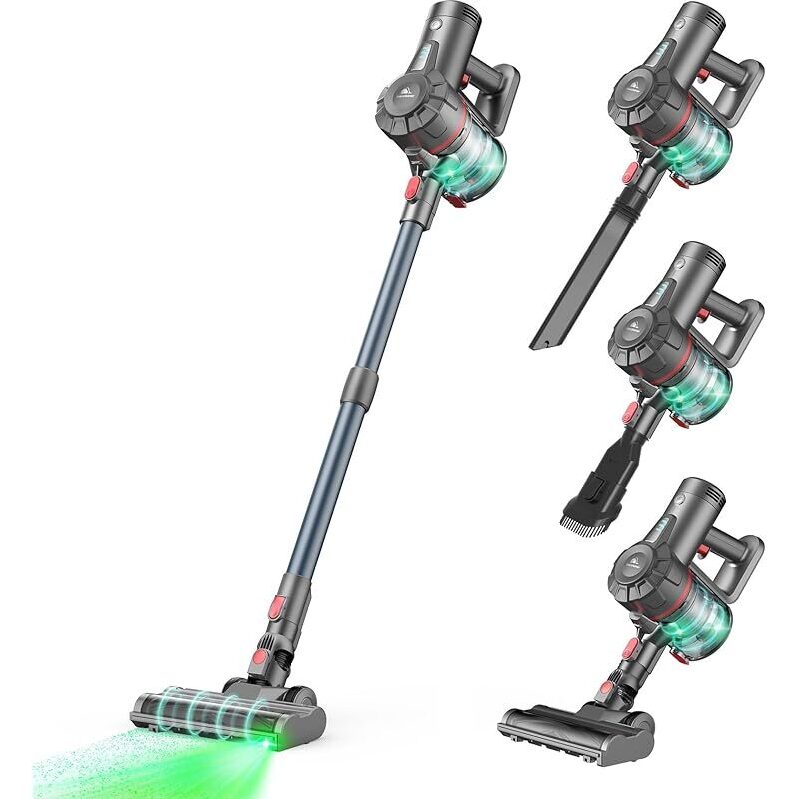 Intercleaner 6-in-1 Cordless Vacuum Cleaner with LED Headlights - Lightweight and Efficient Cleaning
