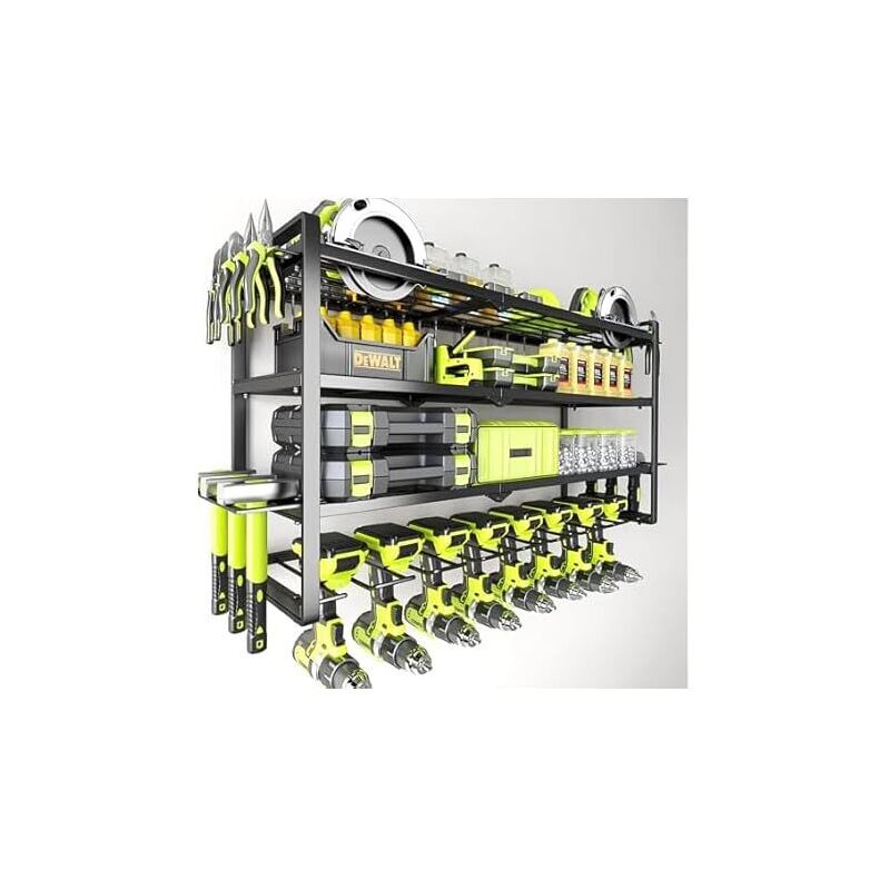 Hipidian 4-Tier Heavy Duty Garage Storage Cordless Tool Organizer