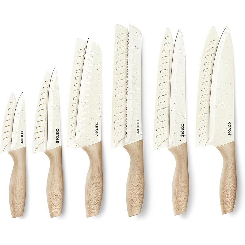 Carote 12Pcs Knife Set with Blade Guards - Premium Kitchen Knives
