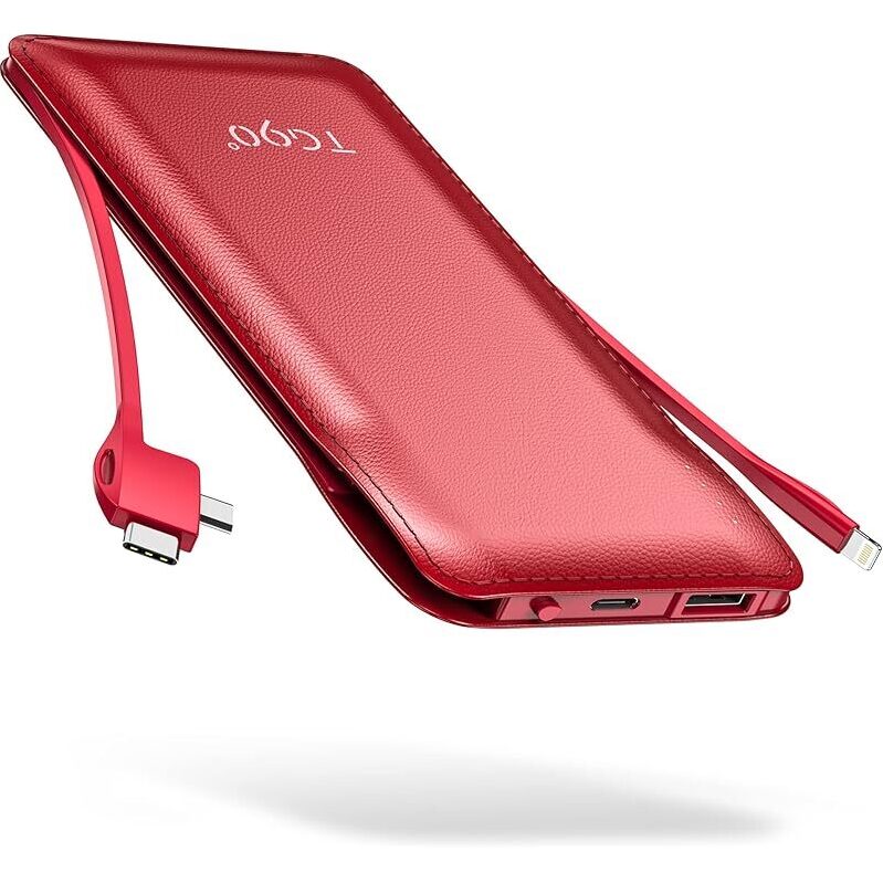 TG90 A-10K53 10,000mAh Power Bank with Built-in Cables - Ultimate Portable Charging Solution