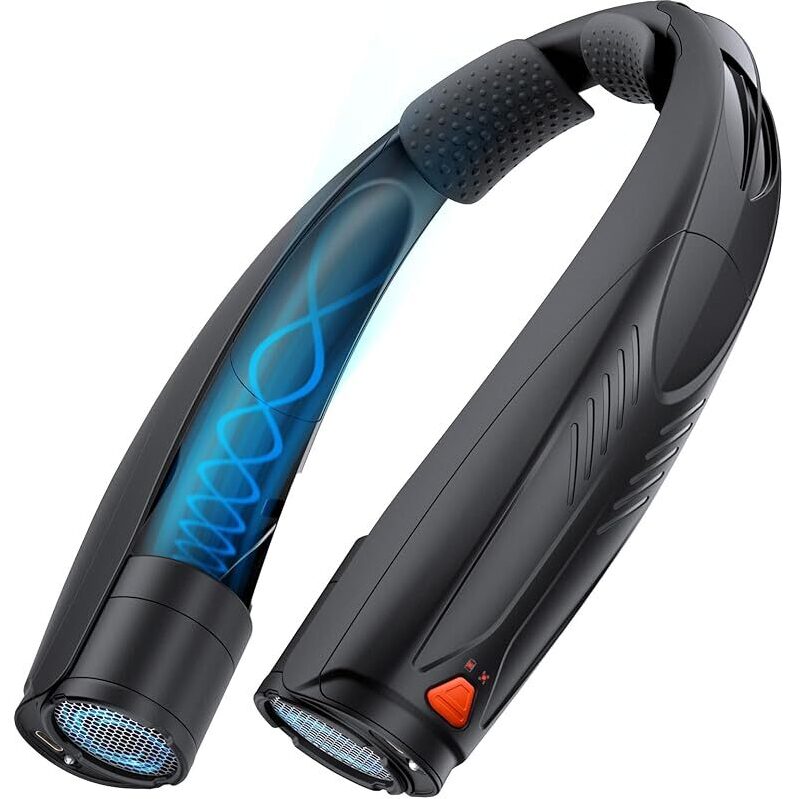 Funaudio 6000mAh Rechargeable Neck Fan with LED Light and 6-Speeds
