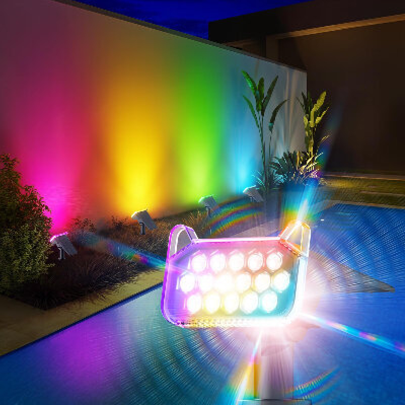 6 Pack Solar Color Changing Spot Lights - Outdoor Pool Lighting