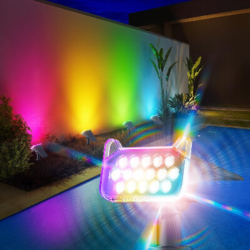 6 Pack Solar Color Changing Spot Lights - Outdoor Pool Lighting
