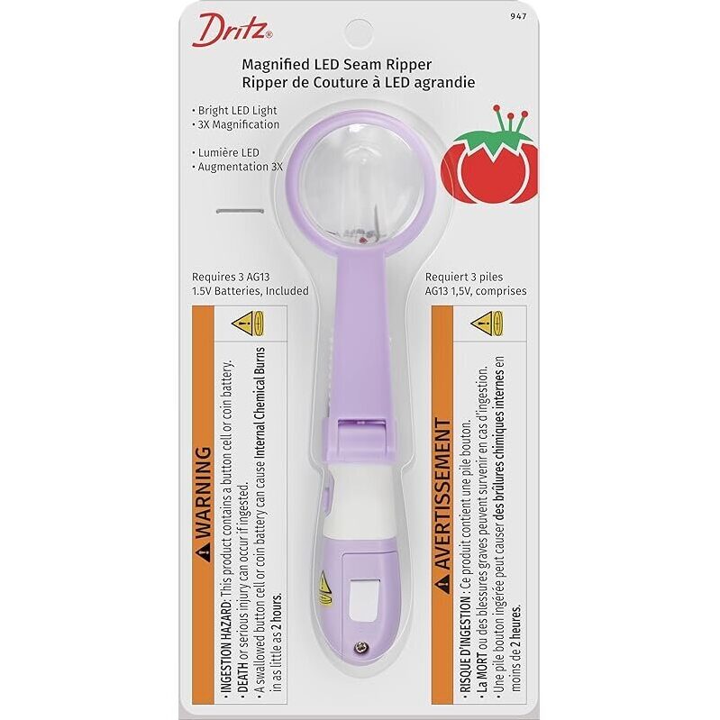 Dritz Magnified LED Seam Ripper - Perfect for Precision Sewing