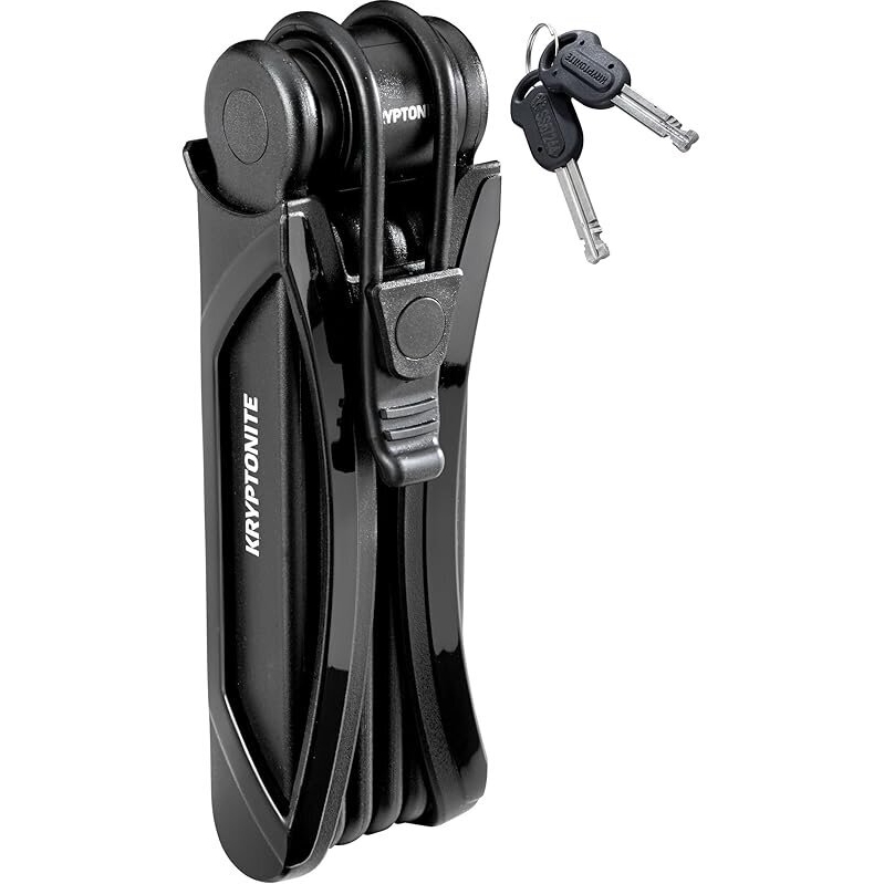 Kryptonite Folding Bicycle Lock with 2 Keys and Mount - Secure Your Ride