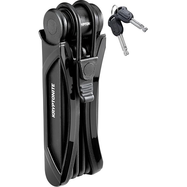 Kryptonite Folding Bicycle Lock with 2 Keys and Mount - Secure Your Ride