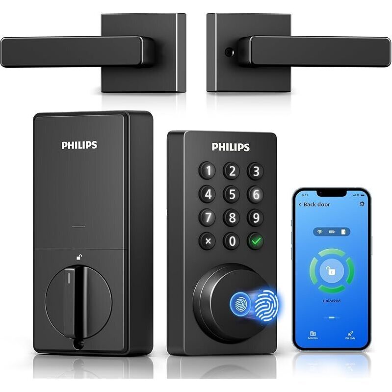 Philips WiFi Keypad Door Lock with Handle DDL242X-1HW-L - Smart, Secure, and Convenient