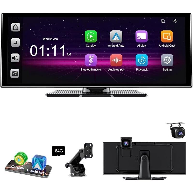Upgrade Your Drive with the 11-Inch 720p 60fps Wireless CarPlay & Android Auto Display