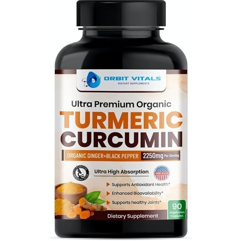 90ct Orbit Vitals Turmeric Curcumin with Black Pepper & Ginger 2250mg