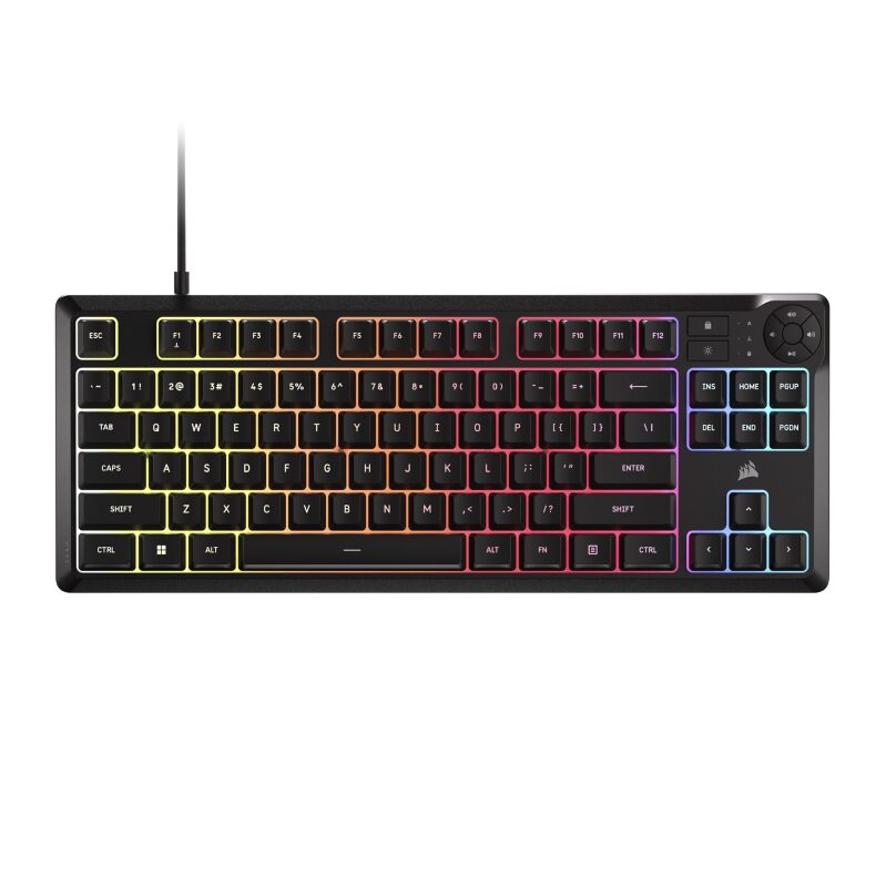 Corsair K55 Core TKL RGB Gaming Keyboard - Space-saving Design, RGB Lighting