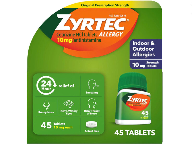 Zyrtec 24-Hour Allergy Relief Tablets - 45 Tablets