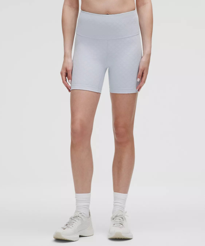Lululemon 3D Jacquard High-Waist Diamond Yoga Shorts - 6 Inch, Two-Color Option
