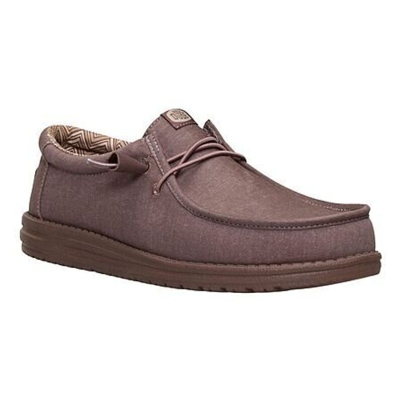 Hey Dude Men's Wally Canvas Shoes on Sale - Deep Taupe, Size 8-13