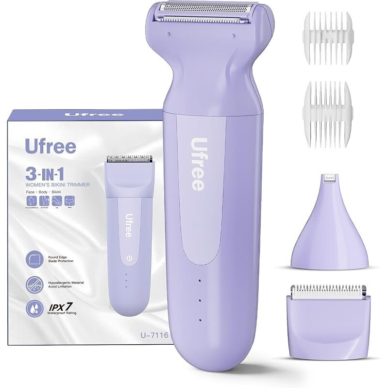 Ufree 3-in-1 Women's Electric Razor with Ceramic Blades