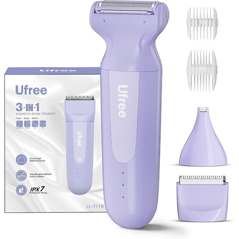 Ufree 3-in-1 Women's Electric Razor with Ceramic Blades
