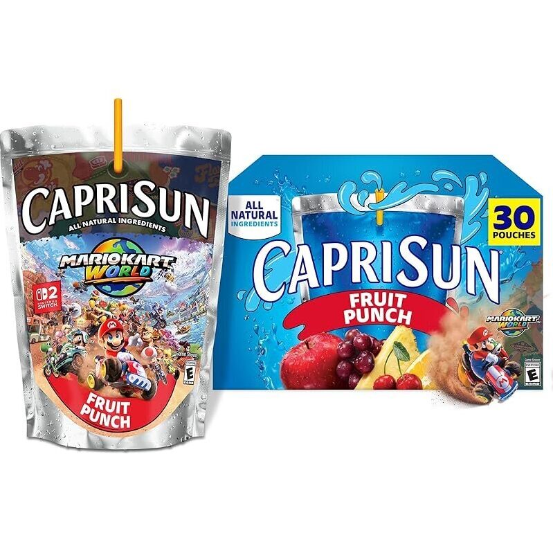 Capri Sun Mario Kart Fruit Punch Juice Pouches - Refreshing for Kids