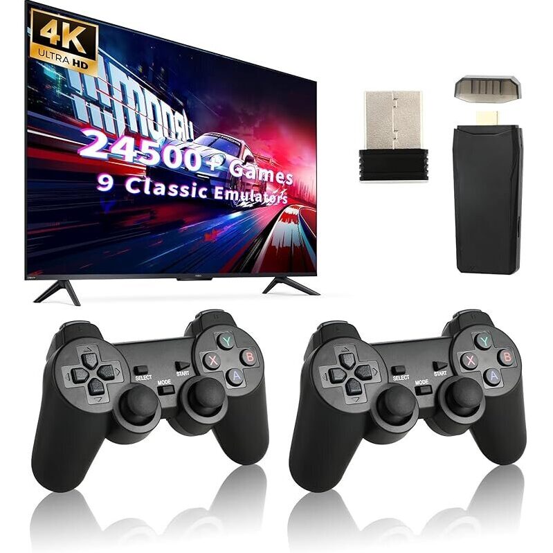 Wireless Retro Console with 24,500+ Games and 9 Emulators