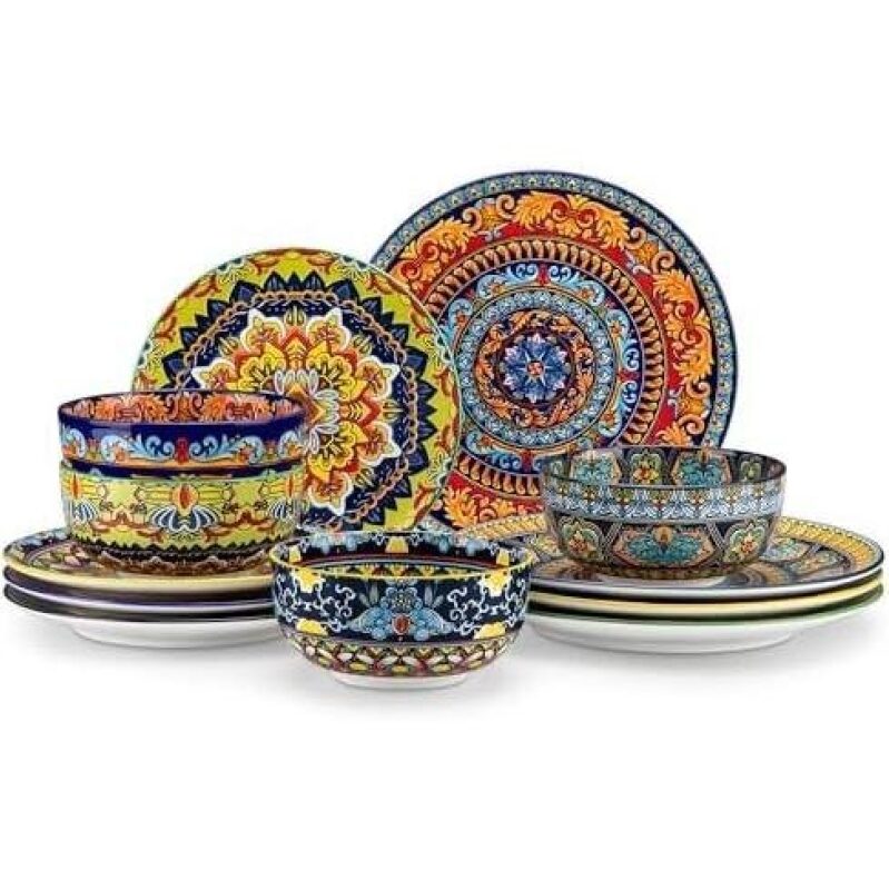 Elevate Your Dining with vancasso's 12-Piece Ceramic Dinnerware Set - 59% OFF
