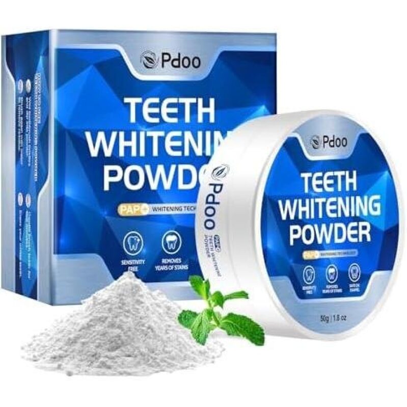 Pdoo Teeth Whitening Powder - 80% Off, 50g Enamel Protection