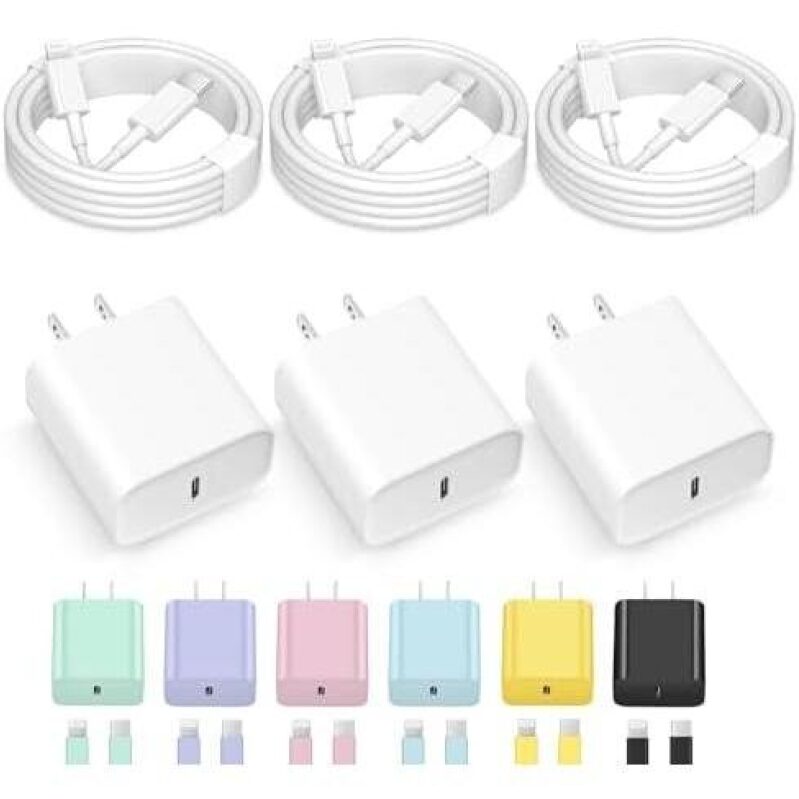 Fast Charging Kit for iPhone - 20W USB-C Wall Chargers & Cables