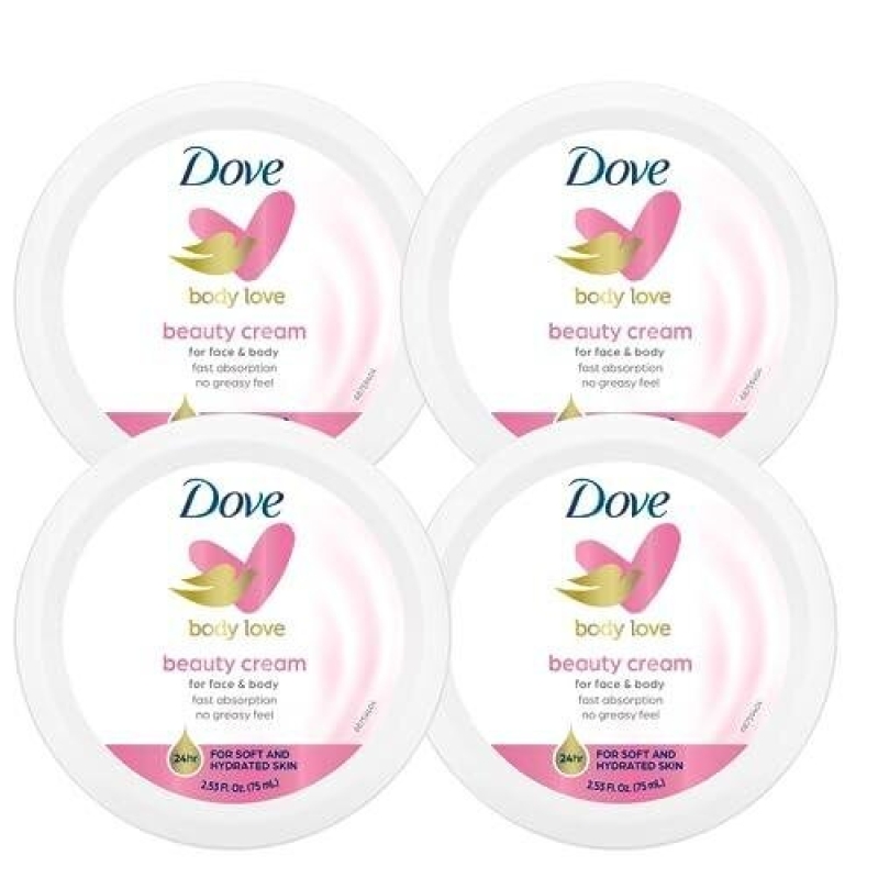 Dove Body Love Beauty Cream - 4 Pack, 24-Hour Hydration