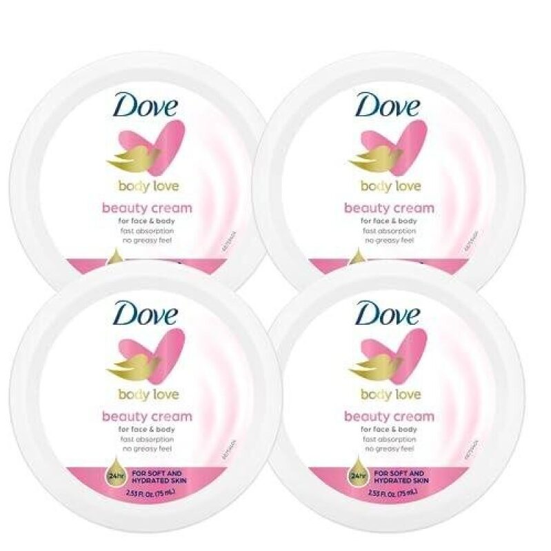 Dove Body Love Beauty Cream - 4 Pack, 24-Hour Hydration