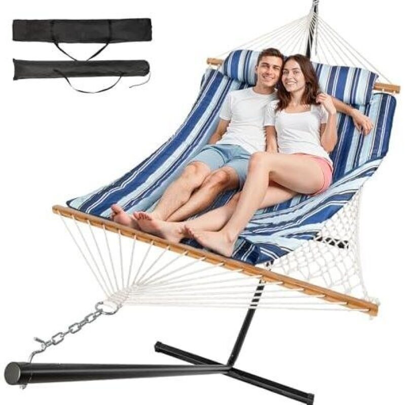 Double Person Outdoor Hammock with Stand - 68% OFF
