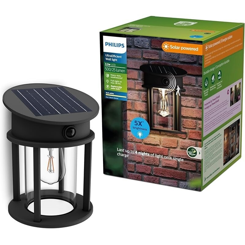 Philips Solar LED 1-Pack Geri UltraEfficient Outdoor Wall Light