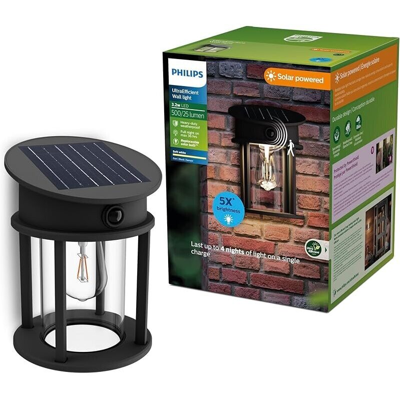 Philips Solar LED 1-Pack Geri UltraEfficient Outdoor Wall Light