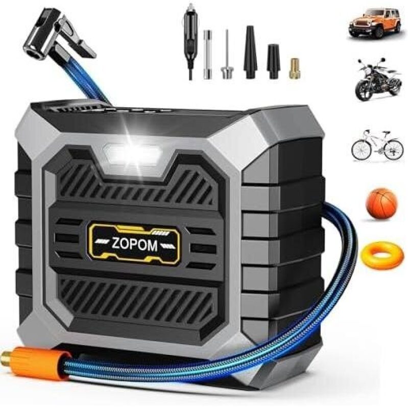 Portable Digital Tire Inflator (12V) - Essential for On-the-Go Vehicle Maintenance