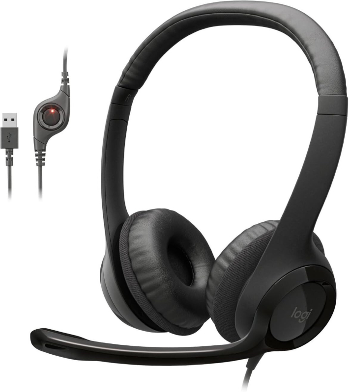 Logitech H390 Wired Computer Headphones with Noise-Canceling Microphone - Prime Exclusive