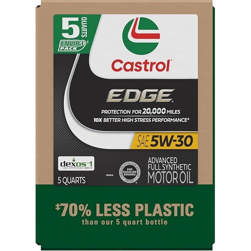 Castrol EDGE High Mileage 5W-20 Full Synthetic Motor Oil - 6 Quart Pack