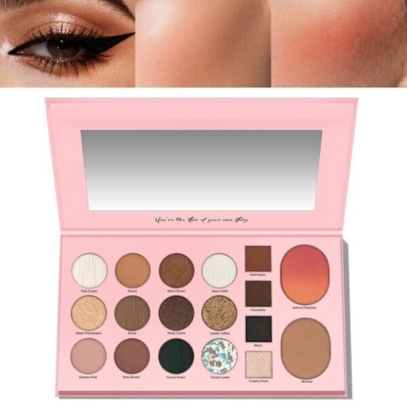 Five-in-One 18-Color Long-Lasting Anti-Smudge Eyeshadow & Blush Palette - 65% OFF