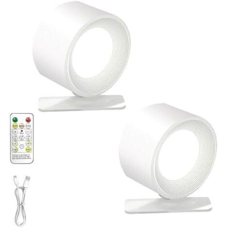 Two-Piece Set Wireless LED Wall Lamp with Remote Control 55% Discount