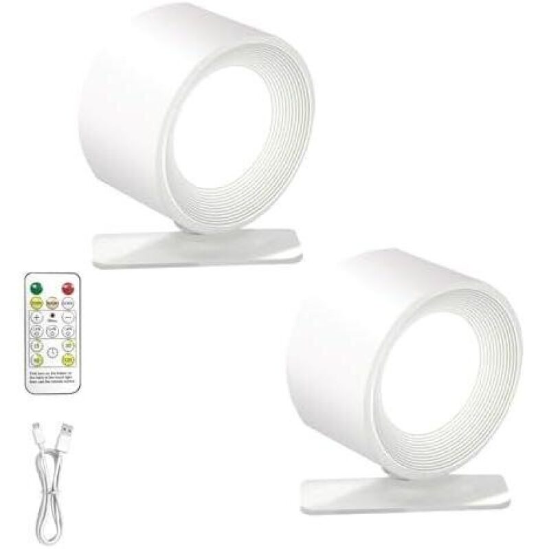 Two-Piece Set Wireless LED Wall Lamp with Remote Control 55% Discount