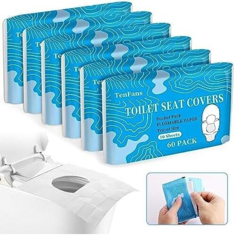 Travel Size Flushable Toilet Seat Covers - 60 Pack