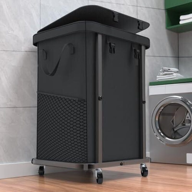 High-Capacity Rolling Laundry Hamper with Removable Bag