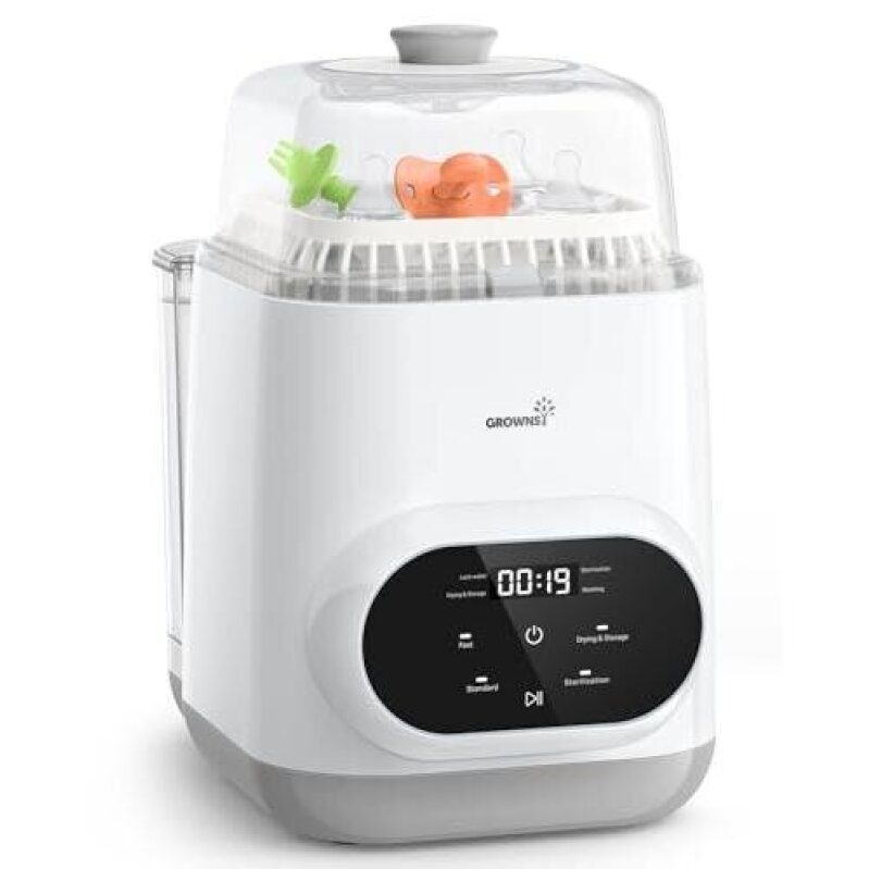 Grownsy Bottle Sterilizer Pro - Wash, Dry, Steam in One - 51% Discount