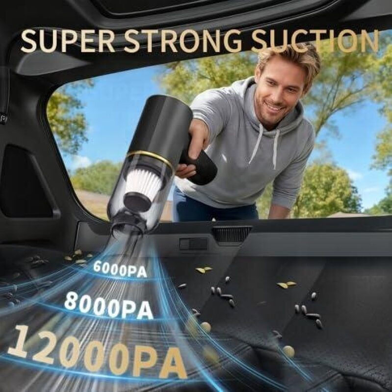 6-in-1 Wireless Car Vacuum Cleaner - Super Strong Suction
