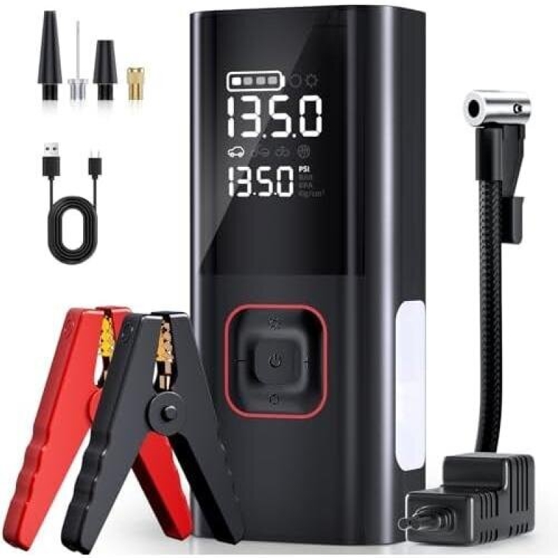 5000A Emergency Car Jump Starter with Air Pump - 50% OFF