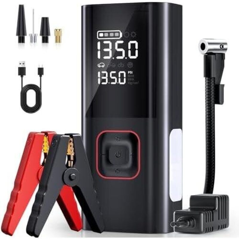 5000A Emergency Car Jump Starter with Air Pump - 50% OFF