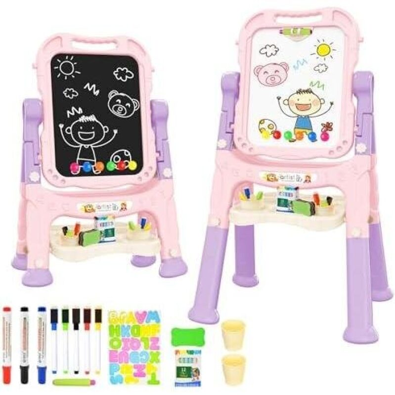 Adjustable Double-Sided Whiteboard Drawing Desk for Kids - 46% OFF