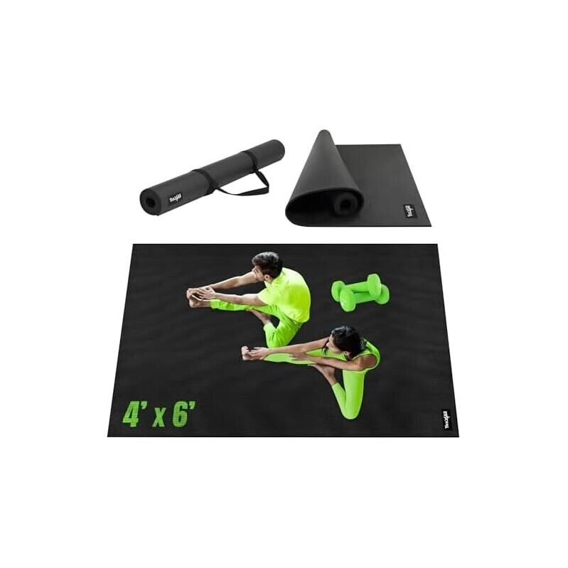 Large Exercise Mat 6ft x 4ft with Accessories
