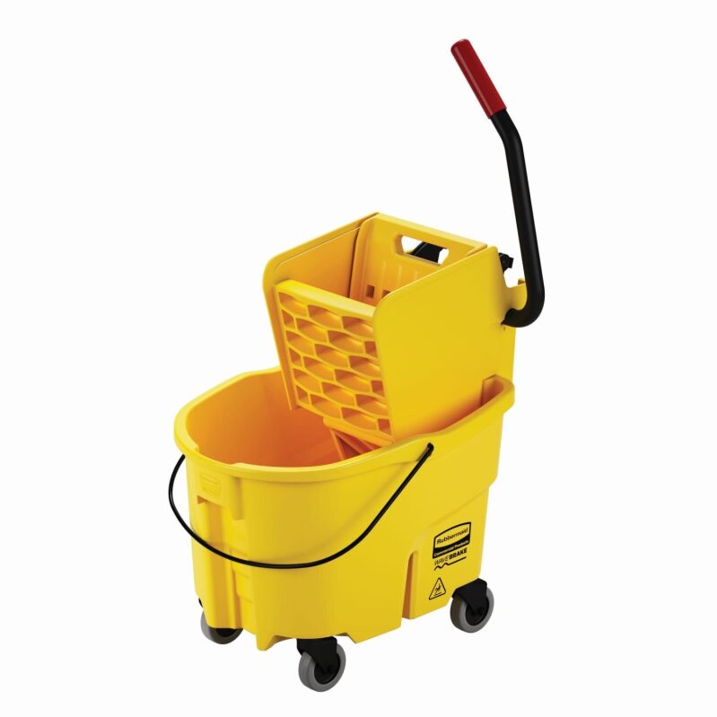 Efficient Rubbermaid WaveBrake 26qt Side Press Bucket & Wringer