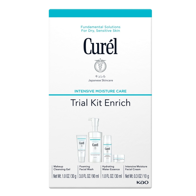 Curel Japanese Skin Care Trial Kit Enrich - Ultimate Travel Essentials for Sensitive Skin
