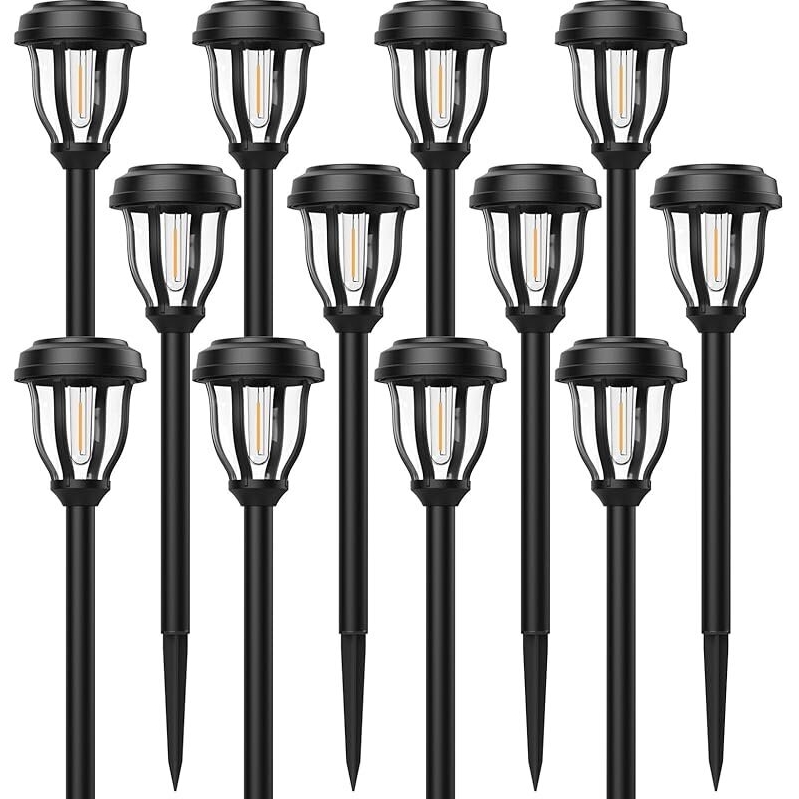 12-Pack Solar Outdoor Pathway Lights for Ultimate Garden Illumination