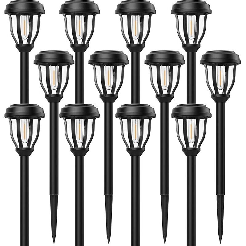 12-Pack Solar Outdoor Pathway Lights for Ultimate Garden Illumination