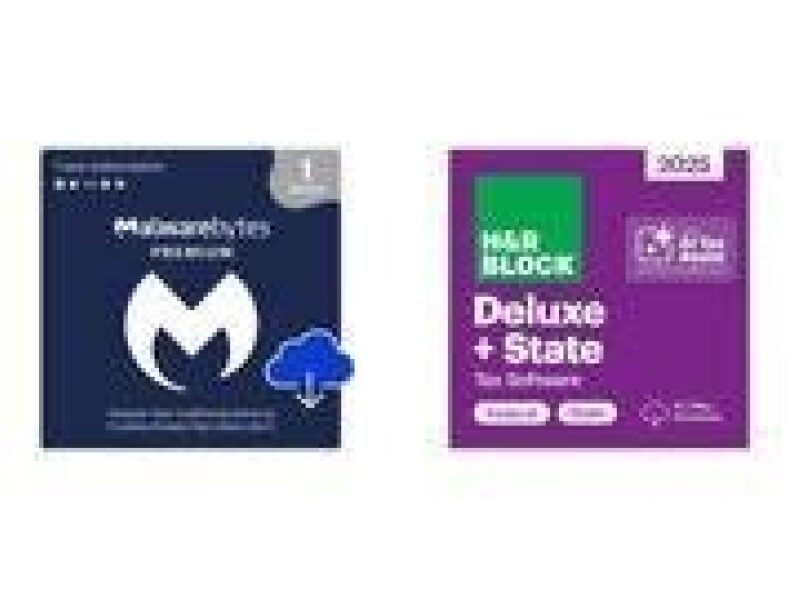 Bundle Deal: Malwarebytes Premium + H&R Block Tax Software Deluxe + State 2025